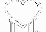 Coloring Heart Pages Coloring4free Melting Hearts sketch template
