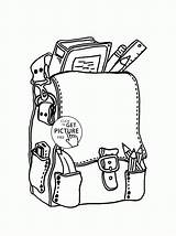 Coloring School Pages Backpack Supplies Back Kids Template Printables sketch template