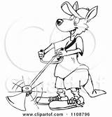 Weed Eater Kangaroo Clipart Coloring Pages Outlined Using Illustration Royalty Wacker Dennis Holmes Designs Vector Poster Prints Losing Control Cartoon sketch template