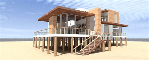 ultra modern  bed beach home plan td architectural designs house plans