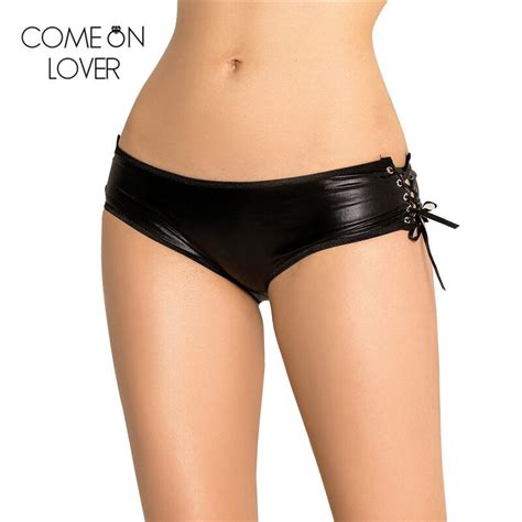Buy Comeonlover Open Bottom Faux Leather Underwear
