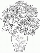 Flower Flowers Coloring Pot Drawing Bouquet Vase Pages Sketch Pencil Rose Drawings Colour Pots Tulips Draw Beautiful Easy Colouring Sheets sketch template