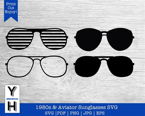 Aviator Sunglasses Svg 80s Sunglasses Svg Glasses Clipart Etsy
