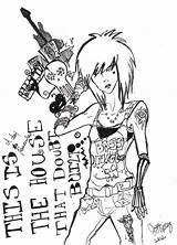 Punk Pages Coloring Rocker Girl Template Sketch sketch template