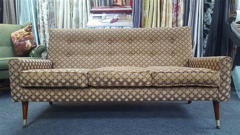 70 s style reupholstery project turning an old couch into a modern