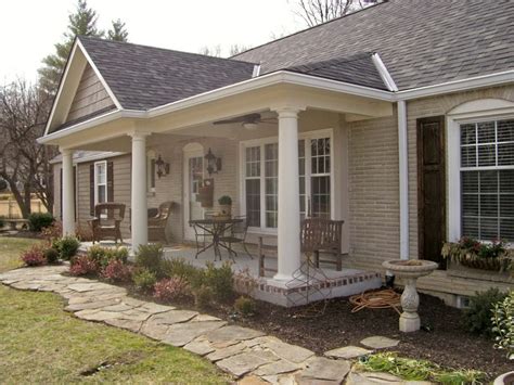 front porch addition ranch style home home design ideas  measurements