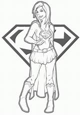 Supergirl Coloring Pages Superman Printable Drawing Kids Print Super Girl Superhero Colouring Superwoman Book Comic Template Girls Color Sheets Cartoon sketch template