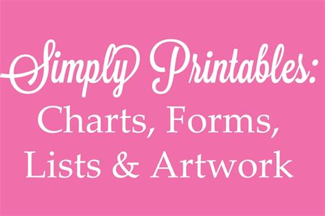 printable charts lists forms artwork   pages