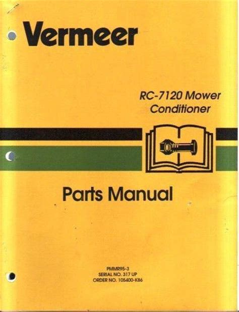 purchase vermeer rc  mower conditioner parts book catalog manual