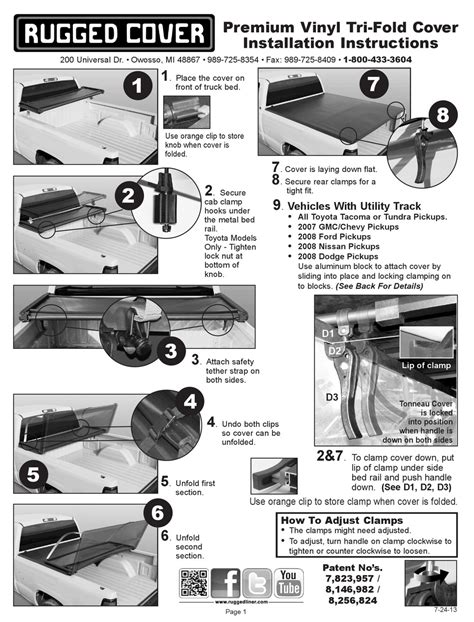 rugged cover premium vinyl tri fold cover installation instructions   manualslib