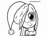 Nice Girl Pony Coloring Hat Christmas Play Pages Gamesmylittlepony sketch template