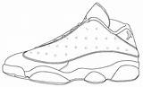 Jordans Shoe 1221 Yeezy Xiii Outlines sketch template