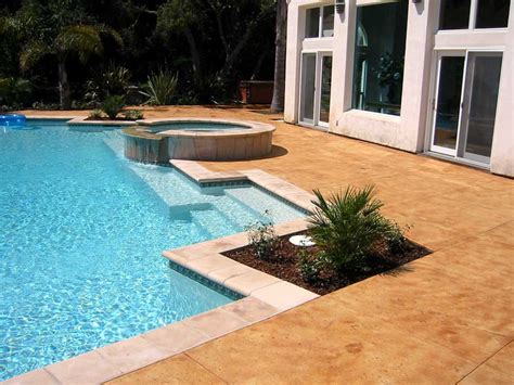 decorative concrete pool decks acid stained pool decks pool decks santa cruz bay area