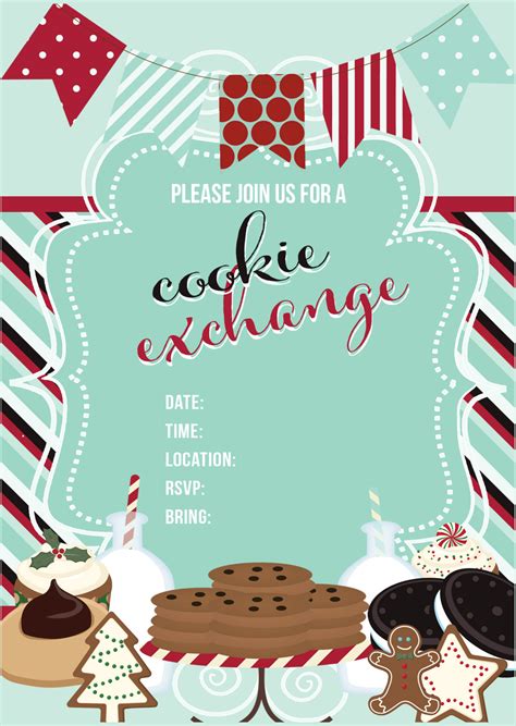 images  cookie swap printable invitation template cookie