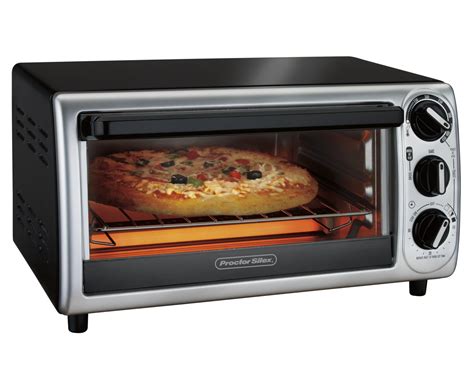 Proctor Silex 31122 Black Countertop Compact Four Slice Toaster Oven