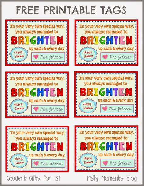 printable teacher summer gift tags printable word searches