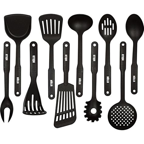 hullr  piece nylon kitchen utensils cooking tool set classic black