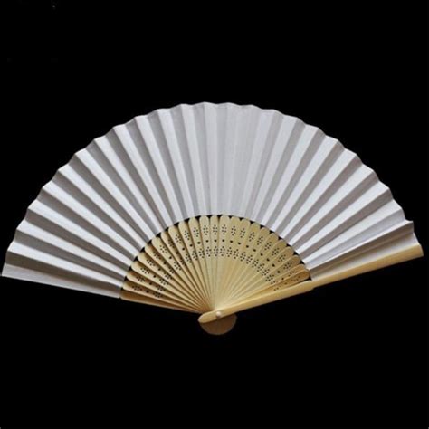 hand held fan  pack hand held white paper bamboo folding fans handheld folded fan dropship