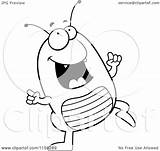 Flea Clipart Cartoon Dancing Happy Coloring Outlined Vector Thoman Cory Regarding Notes sketch template
