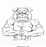 Punching Fist Bulldog Muscular Atstockillustration sketch template