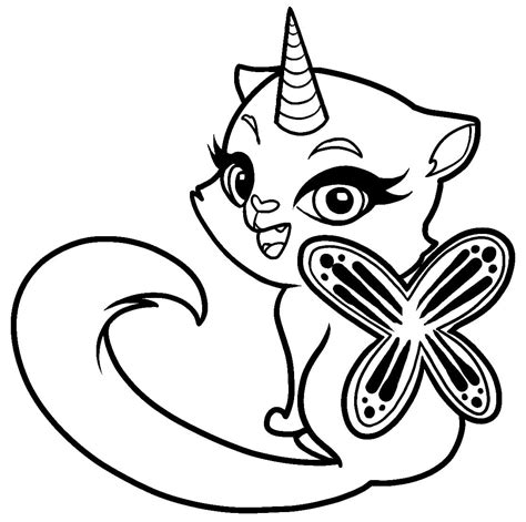 cat unicorn coloring pages coloring home