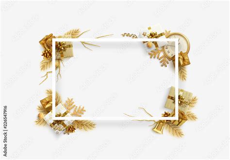 christmas frame border banner happy  year greeting card web poster