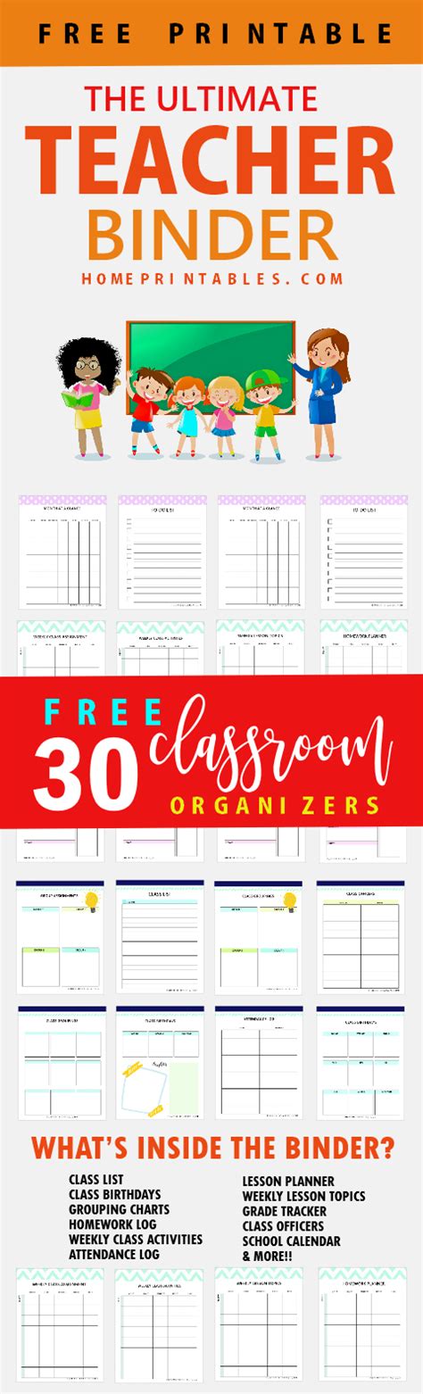 teacher binder printables  class planners home printables