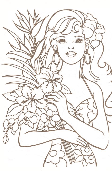 cute coloring pages  girls barbie gif colorist