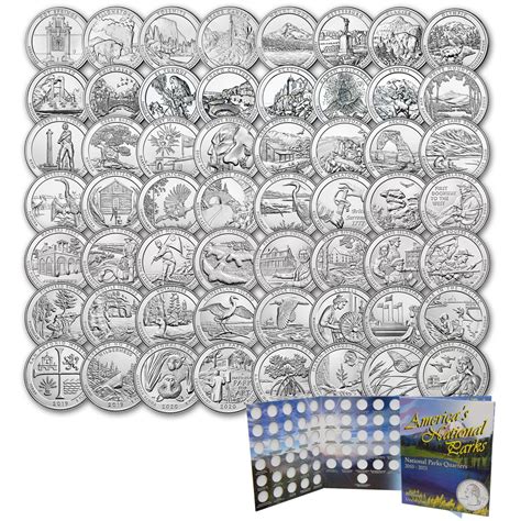 america  beautiful parks  quarters colorized  coin complete set