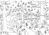 Jungle Coloring Pages Animals Safari Kids Cute Colouring Animal Scene African Bestcoloringpagesforkids Print Printable Cartoon Children Visit Template sketch template