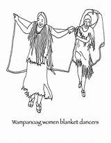 Coloring Native Pages American Thanksgiving Women Dance Blanket Wampanoag People Americans Dancing Dancers Color Called Had Blankets Dances Own Them sketch template
