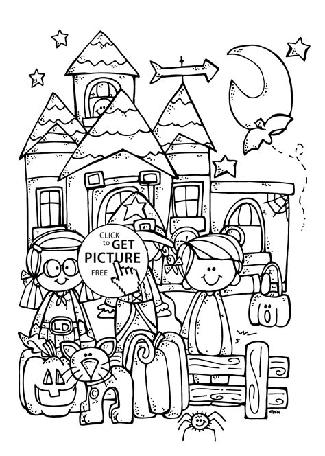 funny kids  halloween coloring page  kids printable  happy