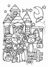 Halloween Coloring Kids Printable Happy Funny Pages Drawing Color Drawings Fun Getdrawings Comments 4kids Coloringhome sketch template
