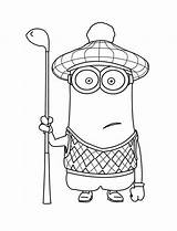 Coloring Pages Minion Minions Printable Kids sketch template