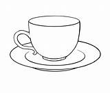 Tea Cup Drawing Saucer Coloring Cups Sketch sketch template