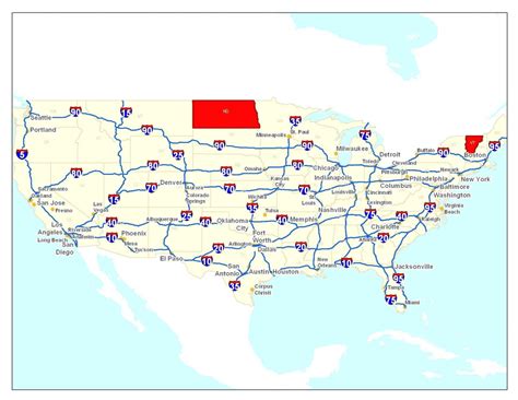 printable  highway map usa road map   pr vrogueco