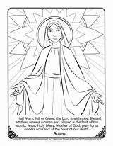 Mary Coloring Virgin Pages Hail Color Prayer Printable Birthday Pray May Choose Board Getcolorings Sheets sketch template
