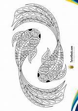 Mandala Koi Fish Coloring Pages Butterfly Printable sketch template