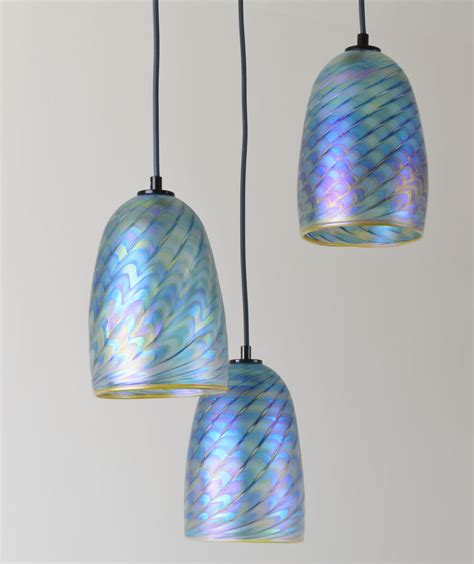 Art Glass Pendant Lighitng Iridescent Glass Hanging Lamp By Iricape