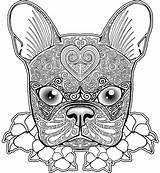 Coloring Pages Boston Terrier Pug Bulldog Dog French Printable Adult Adults Color Mandala Zentangle Print Animal Drawing Skull Colouring Getcolorings sketch template