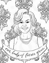 Obama Michelle Coloring Feminist Lady Printable Pages Colouring Adults Pdf sketch template