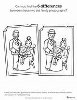 Family Differences Find Coloring Two Between Six Lds Old Library Book These History Pages Photograph sketch template