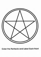 Pages Coloring Pentagram Template Wiccan sketch template