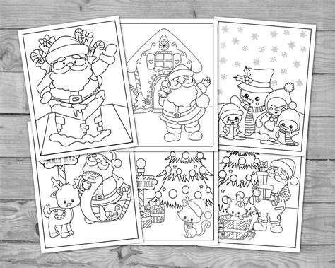 printable christmas coloring  kids christmas activity etsy