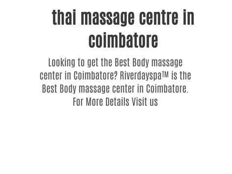 thai massage centre  coimbatore powerpoint