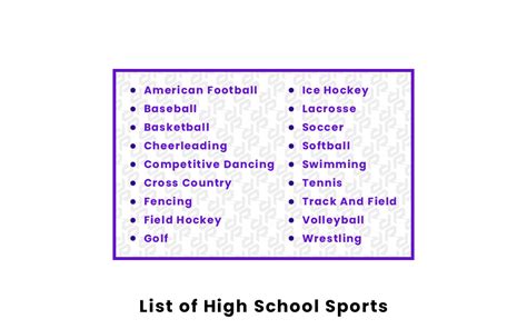 list  high school sports