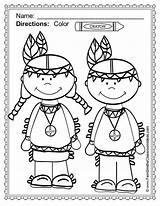 Thanksgiving Coloring Pages Color Printable Fun Indian Preschoolers Book Preschool Native American Sheets Indians Kids Teacherspayteachers Activities Crafts Getdrawings Choose sketch template