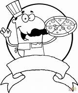 Coloring Pizza Chef Pages Italian Printable Drawing sketch template