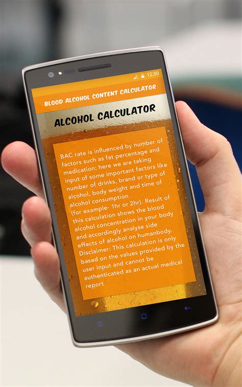blood alcohol level calculator amazoncouk appstore  android