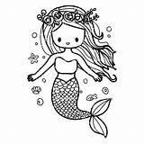 Mermaid Line Drawing Drawings Paintingvalley Coloring Colouring sketch template